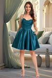 Zoey A-line Sweetheart Short/Mini Satin Homecoming Dress STIP0020478