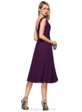 Winnie A-line Cowl Knee-Length Chiffon Cocktail Dress With Beading Sequins STIP0020967