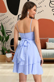 Zoey A-line V-Neck Short/Mini Chiffon Homecoming Dress STIP0020470