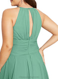 Christina A-line Scoop Knee-Length Chiffon Cocktail Dress With Cascading Ruffles Ruffle STIP0020850