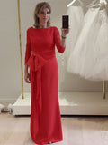 Cynthia Sheath/Column Stretch Crepe Lace Scoop Long Sleeves Floor-Length Mother of the Bride Dresses STIP0020388