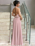 Giovanna A-Line/Princess Stretch Crepe Ruffles Halter Sleeveless Floor-Length Mother of the Bride Dresses STIP0020441