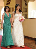 Eliana Sheath/Column Lace V-neck Sleeveless Floor-Length Mother of the Bride Dresses STIP0020447