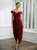Marissa Sheath/Column Stretch Crepe Ruched Off-the-Shoulder Sleeveless Floor-Length Mother of the Bride Dresses STIP0020245