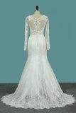 2024 Scoop Mermaid Wedding Dresses Long Sleeves P86B185G