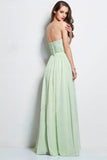 Hot Selling Prom Dresses A Line Floor Length Sweetheart Chiffon Belt Color Sage Discount Price PX2FXA7C