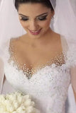 Modest Ivory Wedding Dresses Pretty Beading Wedding Gowns P59FT65G