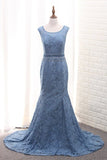 2024 Lace Mermaid Scoop Mother Of The Bride Dresses With Beads PH6M1NMY