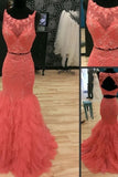 2024 Scoop Neck Prom Dresses Mermaid Tulle With P2FKDBMM