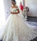 Ball Gown Off the Shoulder Sweetheart Wedding Dresses with Lace up, Wedding Gowns STI15561