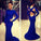 Open Back White Prom Dresses With Long Sleeves Tight Backless Royal Blue Prom Gown
