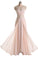 Long Prom Dresses Jewel Chiffon and Lace Bridesmaid Party