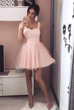 Sweetheart Straps Sleeveless A Line Short Homecoming Dresses