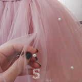 Lovely Pretty Pink Round Neck Tulle Flower Girl Dresses, Cheap Wedding Little Girl STI15258