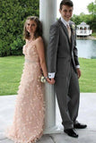 Princess Sweetheart Peach Prom Dresses with Appliques Beading, Sweet 16 STI15659