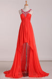 2024 Asymmetrical A Line Prom Dresses Scoop With Beading PRY3XFF8