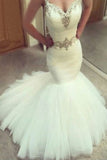 2024 Sweetheart Mermaid Wedding Dresses Straps Beaded PN2LGG7N