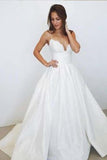2024 Wedding Dresses A-Line Spaghetti Straps With Lace And Pleated P2C6SFHX