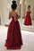Red Long Elegant Red Satin Ball Gown Simple Sweetheart Prom Dresses