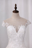 2024 A Line Wedding Dresses Scoop Tulle With Applique P3ERK5HX