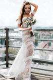 Modest Sweetheart Neck Lace Bridal Dress Beach Wedding Dresses Sexy Boho PKRLCB2H