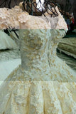 2024 Champagne Wedding Gown Off The Shoulder Satin And Lace P2PDH15G