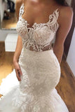 2024 Sexy Mermaid/Trumpet Wedding Dresses Scoop Tulle With P9HY4Z7Q