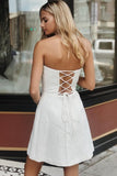 Strapless Lace-Up Homecoming Party Dress With Pocket P6XXYL5X