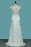 2024 Scoop Tulle Mermaid Wedding Dresses With Applique P465CLCN