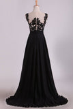 2024 Cap Sleeves Prom Dresses Scoop Floor Length Chiffon With PSQTPFAH