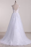 2024 Sexy Open Back Wedding Dresses Bateau Tulle With P8YH9NNN