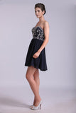 2024 Homecoming Dresses A Line Short/Mini Sweetheart Chiffon With PP5S5B41
