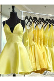 Simple A-Line Short Daffodil Homecoming Dress PZFZSAQM