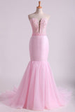 2024 Sweetheart Prom Dresses Mermaid/Trumpet With Applique PE2QDP5G