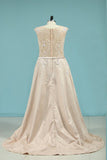 2024 Asymmetrical Scoop Prom Dresses A Line Lace With Beads PQL1XG4T