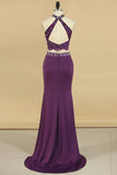 2024 Two-Piece High Neck Prom Dresses Mermaid With P3DKZB9B