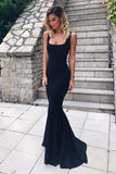 2024 New Arrival Square Neck Evening Dresses Satin Mermaid P7XY37BR