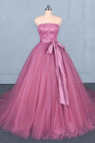 Princess Ball Gown Strapless Wedding Dresses with Lace, Quinceanera Dresses STI15295