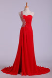 2024 Prom Dresses Red One Shoulder P6J6LN6P
