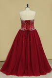 2024 Ball Gown Sweetheart Tulle With Beading P6Z5E3QL