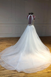 Simple Halter Court Train Tulle Wedding Dresses A Line Sleeveless Bridal STIP5QM4JP3