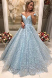 New Arrival Off The Shoulder Prom Dresses Formal Evening Dress Lace P1JN219R