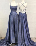 Sparkly A Line Hot Selling Spaghetti Straps Prom Dresses, Long Evening STI20471