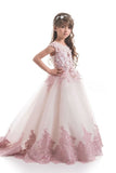 2024 Tulle Flower Girl Dresses Scoop With Applique And Handmade P5YHR1Q5