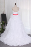 2024 Sweetheart Ruffled Bodice A Line Organza Court PP6ZZR6D