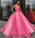 Sweetheart Strapless Yellow Long Modest Prom Gown, Ball Gown Quinceanera Dresses STI15441