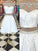 Trendy Two Piece Bateau Cap Sleeves Short White Homecoming Dress Beading Lace