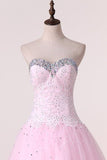 2024 Sweetheart Ball Gown Prom Dresses Tulle With P4H7B64E