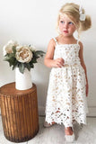 Cute Spaghetti Straps Lace Appliques Flower Girl Dresses, Child Dresses STI15137