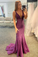 Mermaid Purple Long Backless Evening Dress Prom Dress